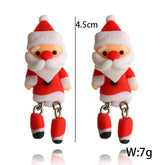 Women Personality Three Dimensional Santa Earrings